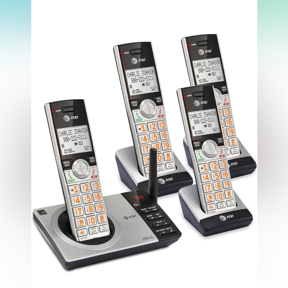 Cordless Phone Answering System w/4 Handsets